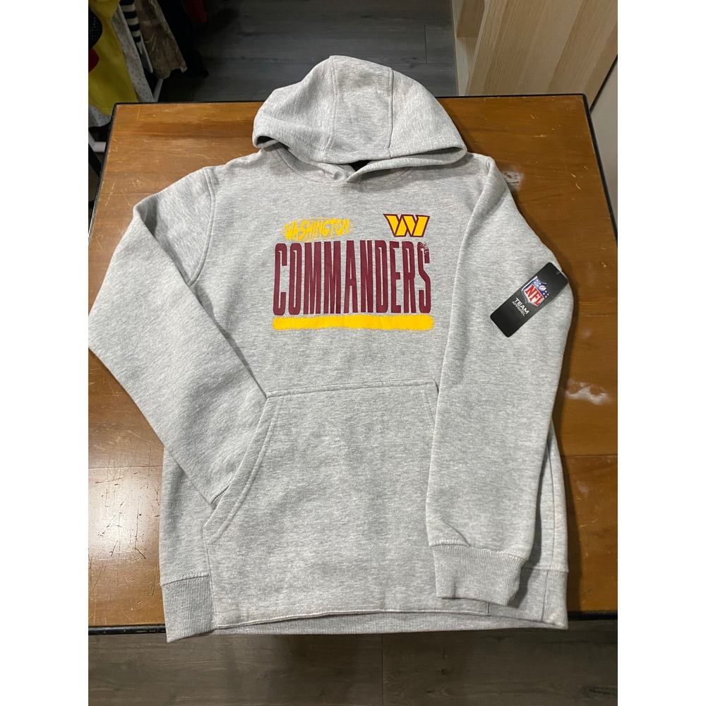 NWT NFL Team Apparel Washington Commanders Hoodie Sweatshirt Youth L-14/16 Gray